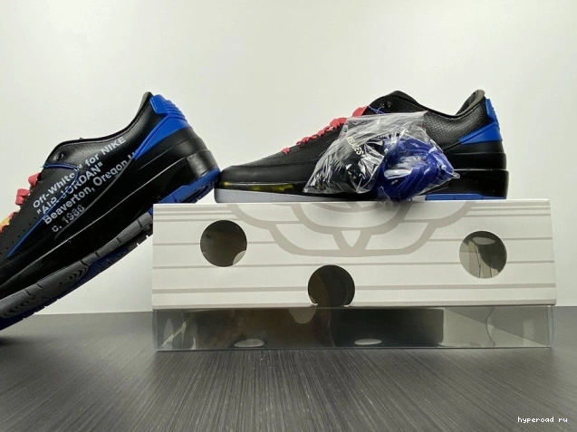 Retro 2 Jordan SP DJ4375-004 Off-White Low Black Blue 0729